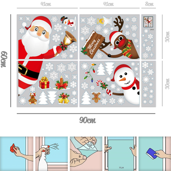 Christmas stickers – Vánoční statické samolepky 02